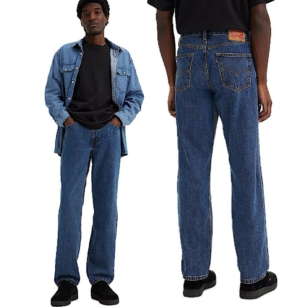 Levis 505 Regular Fit Jeans in Dark Stonewash - Non Stretch Size W36 L32
